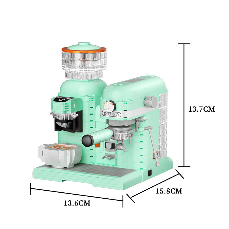 663008 Grinding Coffee Machine Building Block Model Ornaments Children's Assembled Toys