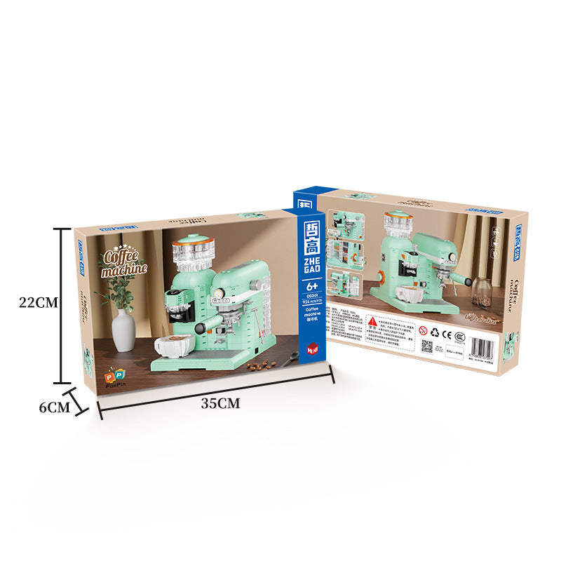 663008 Grinding Coffee Machine Building Block Model Ornaments Children's Assembled Toys