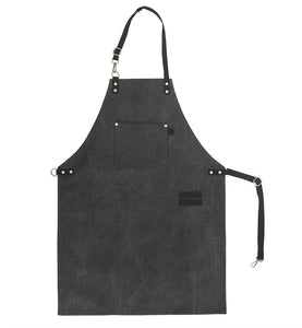 Kitchen Apron Heavy Duty Canvas Barber Work Aprons Unisex Cross Straps Adjustable Salon Hairdresser Bib PU Leather Apron for Men