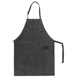 Kitchen Apron Heavy Duty Canvas Barber Work Aprons Unisex Cross Straps Adjustable Salon Hairdresser Bib PU Leather Apron for Men