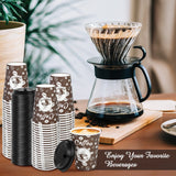 Paper Cups, to Go Hot Cups Disposable Cups with Lids, 12 Oz 50 Count