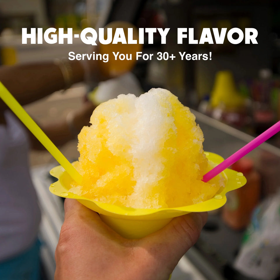 Snow Cone and Shaved Ice Syrup - Variety 6 Pack Pints (16 Fl Oz Each) - Strawberry, Watermelon, Grape, Banana, Cherry, Blue Raspberry - Non-Gmo 100% Pure Cane Sugar