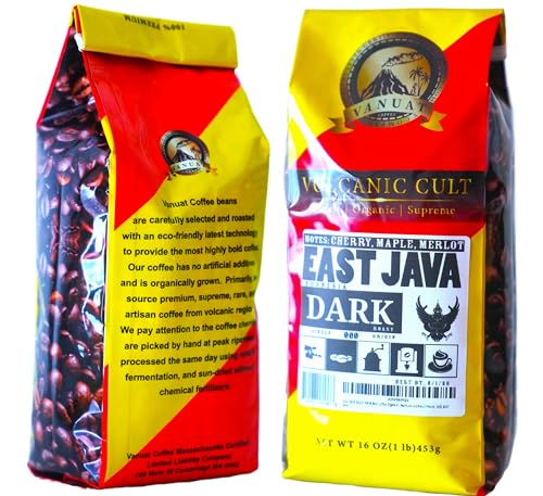 DARK ROAST, Whole Bean Coffee, Organic Fresh Artiżan Premium Beans, Dailiesdeals Vanuat LLC COLLECTION (1 Pound, 16OZ, EAST JAVA)