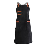 Kitchen Apron Heavy Duty Canvas Barber Work Aprons Unisex Cross Straps Adjustable Salon Hairdresser Bib PU Leather Apron for Men