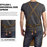 Cotton Cross Back Adjustable Apron [3Rd Generation], Cotton Canvas Cross Back Adjustable Apron with Pockets, M-XXL