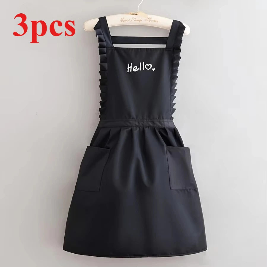 Princess Style Apron, Waterproof Floral Restaurant Barista Work Uniform Apron, Suitable for Restaurants/Hotels/Gardening