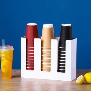 Disposable Paper Cup Dispenser, Acrylic Coffee Cup and Lid Storage Organizer Hol
