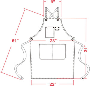 Cotton Cross Back Adjustable Apron [3Rd Generation], Cotton Canvas Cross Back Adjustable Apron with Pockets, M-XXL