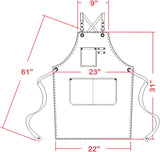 Cotton Cross Back Adjustable Apron [3Rd Generation], Cotton Canvas Cross Back Adjustable Apron with Pockets, M-XXL