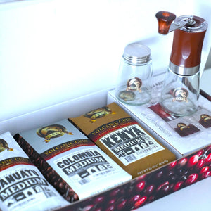 GIFTBOX MEDIUM ROAST Whole Bean COFFEE KIT SET Volcanic Organic Cult Vanuat Supreme Finest Artisan Beans for Drip Coffee Cold Brew Espresso French Press   (32 ounces, Vanuatu+Brazil+Grind)
