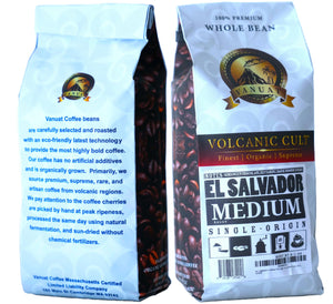 MEDIUM ROAST, Whole Bean Coffee, Organic Fresh Artisan Premium Beans (1 Pound, 16OZ, EL SALVADOR)