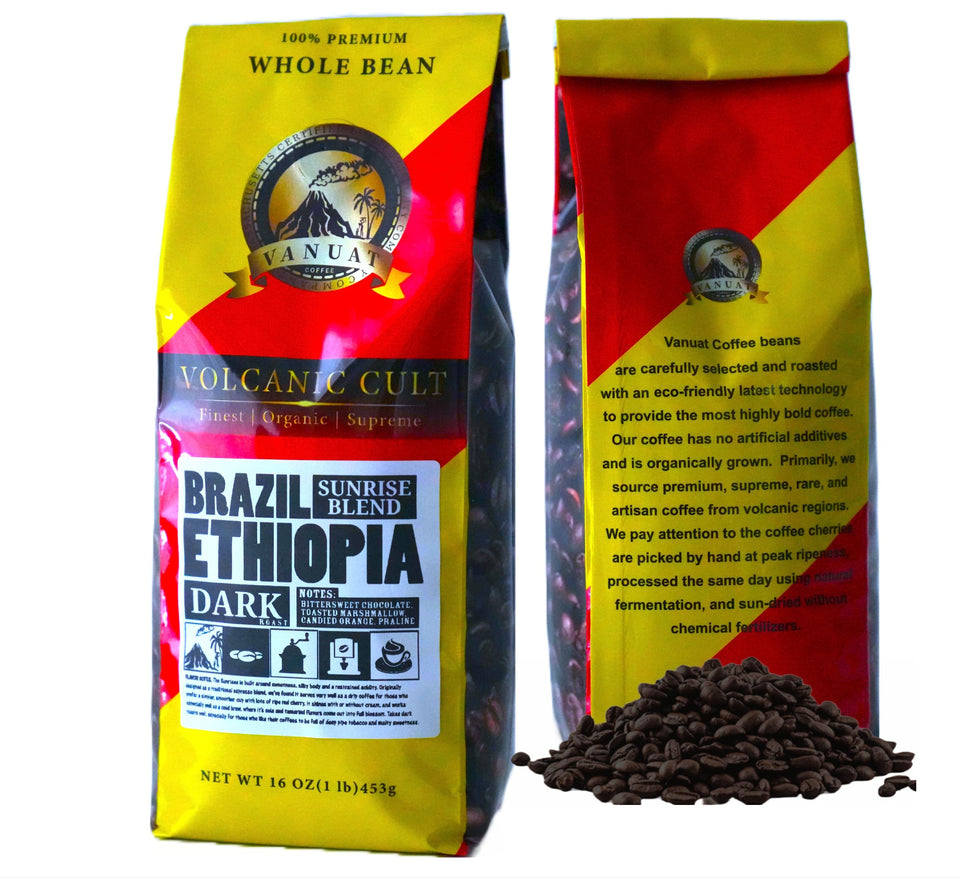 DARK ROAST VANUAT Dailiesdeals Organic Supreme Finest Artisan COFFEE Whole Bean Beans for Drip Coffee Cold Brew Espresso French Press Turkish Brew etc (Brazil, 16oz | Dark Roast)