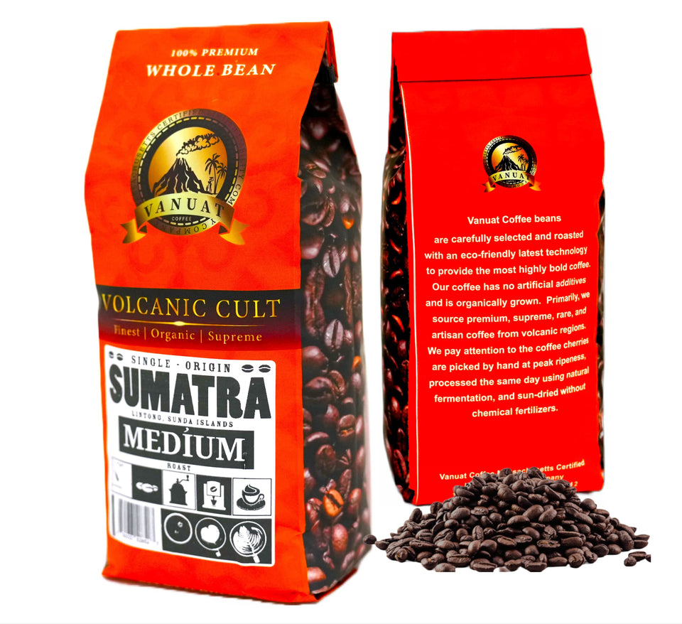 MEDIUM ROAST 16OZ Whole Bean Coffee Volcanic Organic Supreme Finest Artisan Beans for Drip Coffee Cold Brew Espresso French Press Turkish Brew etc (Brazil, 16oz, Medium)