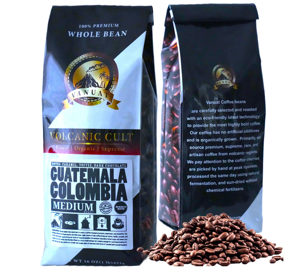 MEDIUM ROAST 16OZ Whole Bean Coffee Volcanic Organic Supreme Finest Artisan Beans for Drip Coffee Cold Brew Espresso French Press Turkish Brew etc (Brazil, 16oz, Medium)