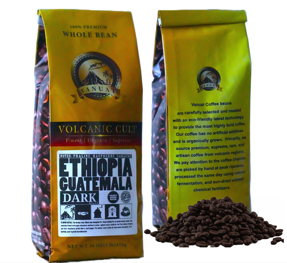 DARK ROAST VANUAT Dailiesdeals Organic Supreme Finest Artisan COFFEE Whole Bean Beans for Drip Coffee Cold Brew Espresso French Press Turkish Brew etc (Brazil, 16oz | Dark Roast)
