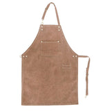 Kitchen Apron Heavy Duty Canvas Barber Work Aprons Unisex Cross Straps Adjustable Salon Hairdresser Bib PU Leather Apron for Men
