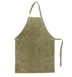 Kitchen Apron Heavy Duty Canvas Barber Work Aprons Unisex Cross Straps Adjustable Salon Hairdresser Bib PU Leather Apron for Men