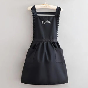 Princess Style Apron, Waterproof Floral Restaurant Barista Work Uniform Apron, Suitable for Restaurants/Hotels/Gardening
