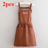Princess Style Apron, Waterproof Floral Restaurant Barista Work Uniform Apron, Suitable for Restaurants/Hotels/Gardening