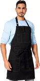 Chef Apron – Professional Black Twill – Cotton Straps - Smart Pockets - Adjustable for Men and Women – Pro Chef, Cook, Kitchen, Baker, Barista, Bartender, Server Aprons