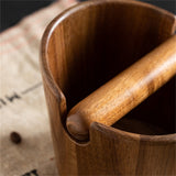 Wooden-Coffee   Box Wood Shock-Absorbent Espresso  Box for Barista Coffee Grind Dump Waste Bin Durable Dropship