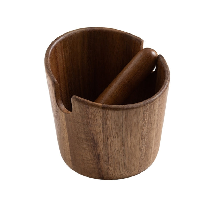 Wooden-Coffee   Box Wood Shock-Absorbent Espresso  Box for Barista Coffee Grind Dump Waste Bin Durable Dropship