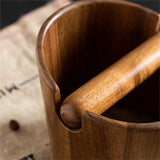 Wooden-Coffee   Box Wood Shock-Absorbent Espresso  Box for Barista Coffee Grind Dump Waste Bin Durable Dropship