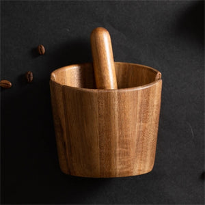 Wooden-Coffee   Box Wood Shock-Absorbent Espresso  Box for Barista Coffee Grind Dump Waste Bin Durable Dropship