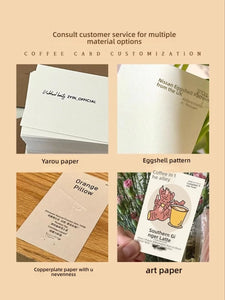 Coffee card customized hand brewed special flavor introduction bean card beverage store product after-sales promotion small card