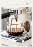 Bincoo 250ml Milk Coffee Cup with Walnut Handle, Transparent Glass Cup, Italian Espresso Latte Cup, Breakfast Oatmeal  cup