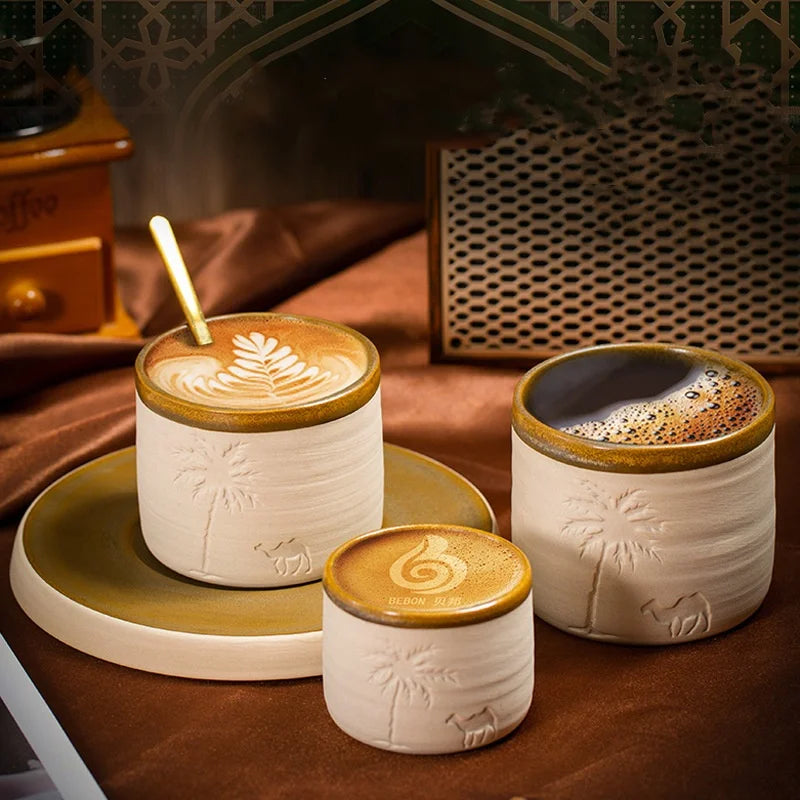 Coarse pottery espresso cup,Ceramic Mug, Simple & High-Grade Coffee Cup, Milk Cup