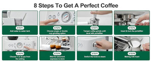 Coffee and Espresso Maker Combo All in One Coffee Machine, 20 Bar Cafe Espresso Machine with Milk Frother for Latte Cappuccino
