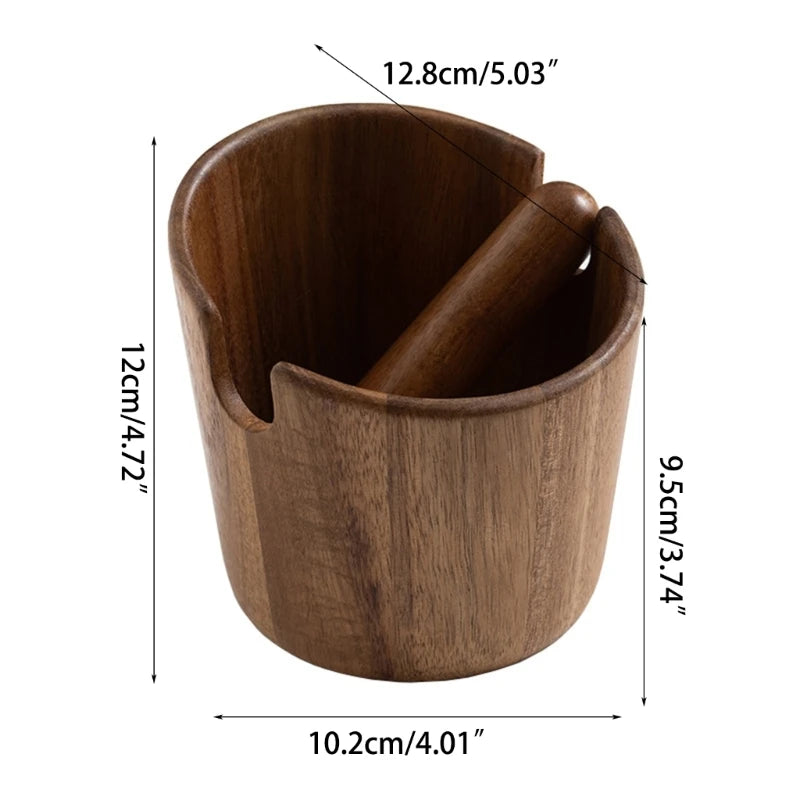 Wooden-Coffee   Box Wood Shock-Absorbent Espresso  Box for Barista Coffee Grind Dump Waste Bin Durable Dropship