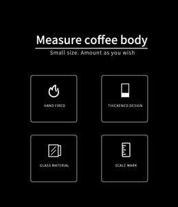 Bincoo Espresso Measuring Cup, Glass Espresso Extraction Cup, Ounce with Scale, Small Milk Cup, Milk Can, Coffee Cup, 50ml