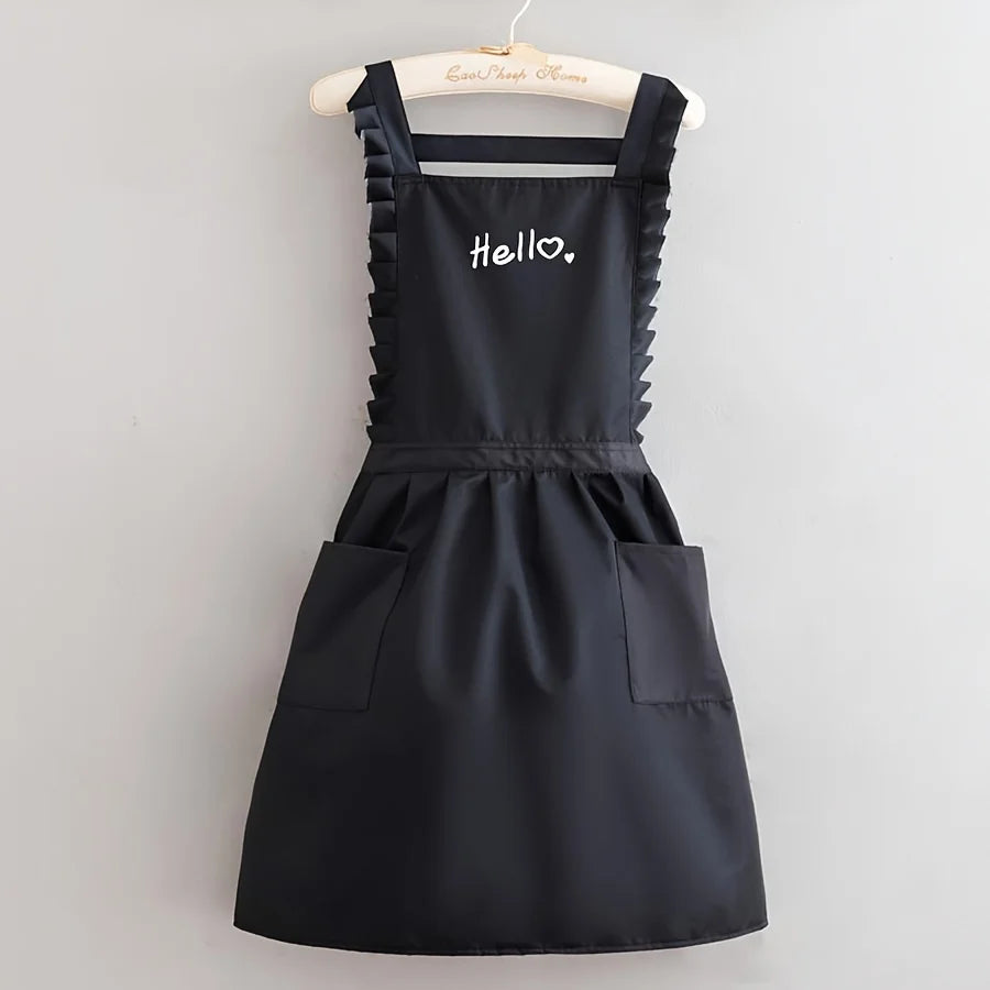 Princess Style Apron, Waterproof Floral Restaurant Barista Work Uniform Apron, Suitable for Restaurants/Hotels/Gardening
