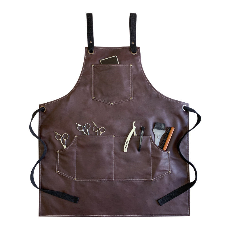 Thickened PU Waterproof And Oil Proof Barista Apron For Men And Women's Restaurants