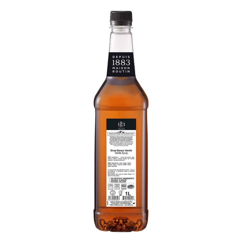 1883 Vanilla Syrup 33.8 Fl Oz Gourmet Flavoring for Coffee Tea Cocktails