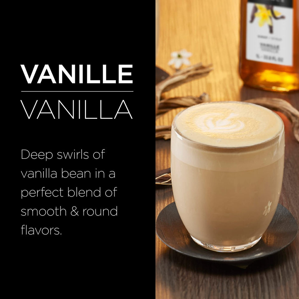 1883 Vanilla Syrup 33.8 Fl Oz Gourmet Flavoring for Coffee Tea Cocktails