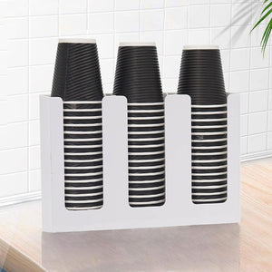 Disposable Paper Cup Dispenser, Acrylic Coffee Cup and Lid Storage Organizer Hol