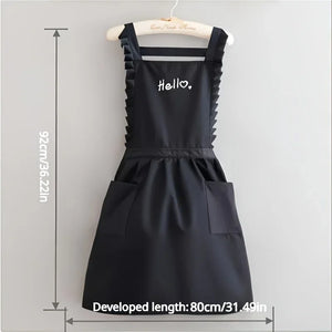 Princess Style Apron, Waterproof Floral Restaurant Barista Work Uniform Apron, Suitable for Restaurants/Hotels/Gardening