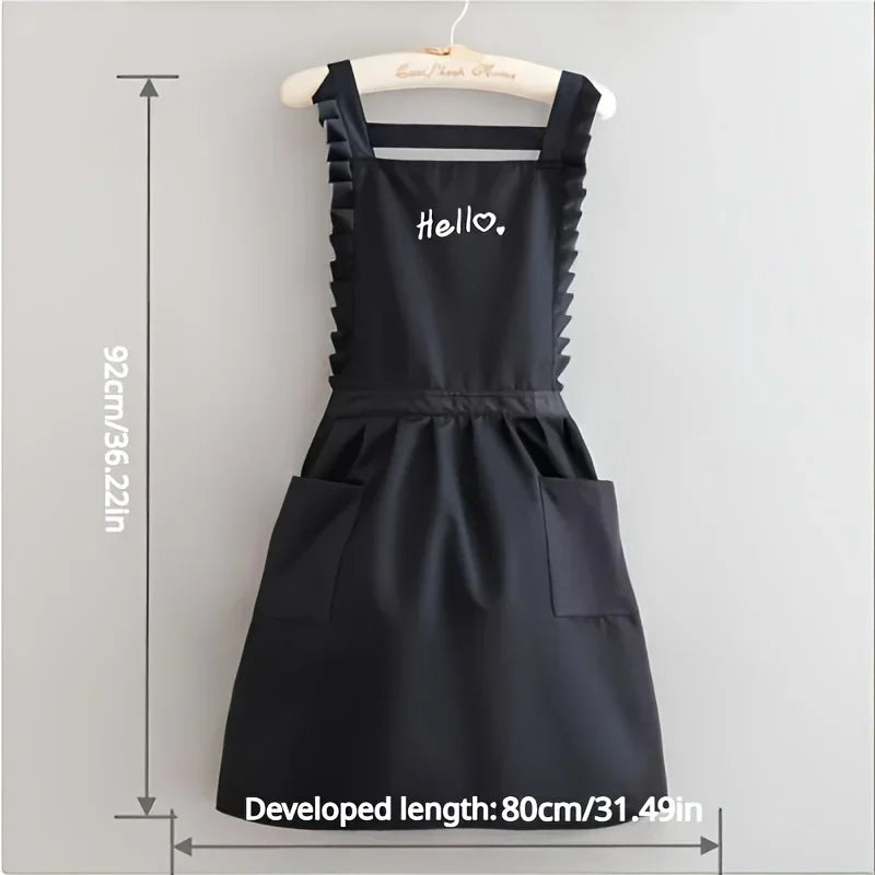 Princess Style Apron, Waterproof Floral Restaurant Barista Work Uniform Apron, Suitable for Restaurants/Hotels/Gardening