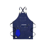 Kitchen Apron Heavy Duty Canvas Barber Work Aprons Unisex Cross Straps Adjustable Salon Hairdresser Bib PU Leather Apron for Men