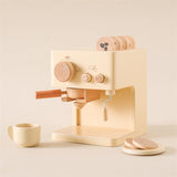Children's Simulation Coffee Machine Suit Baby Wooden Puzzle Early Educational Building Block Toys