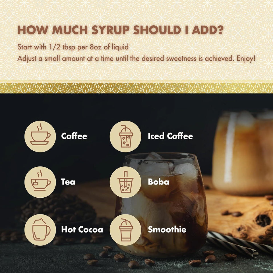 Choczero Sugar Free White Chocolate Syrup for Coffee - Latte Flavoring Syrups -
