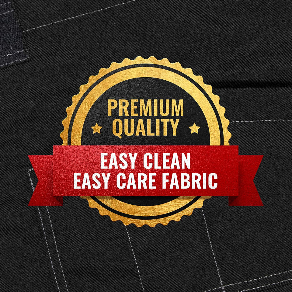 Chef Apron – Professional Black Twill – Cotton Straps - Smart Pockets - Adjustable for Men and Women – Pro Chef, Cook, Kitchen, Baker, Barista, Bartender, Server Aprons