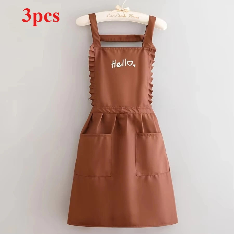 Princess Style Apron, Waterproof Floral Restaurant Barista Work Uniform Apron, Suitable for Restaurants/Hotels/Gardening