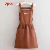 Princess Style Apron, Waterproof Floral Restaurant Barista Work Uniform Apron, Suitable for Restaurants/Hotels/Gardening
